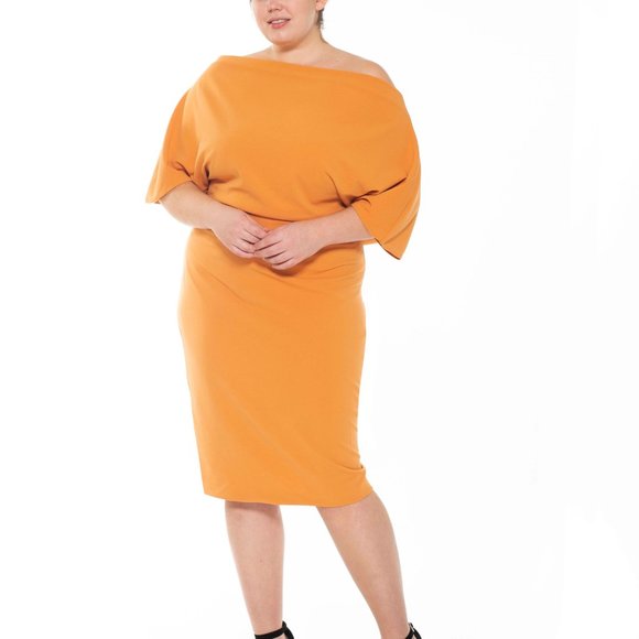 Alexia Admor Olivia One Shoulder Sheath Dress - Almond color - Picture 2 of 4